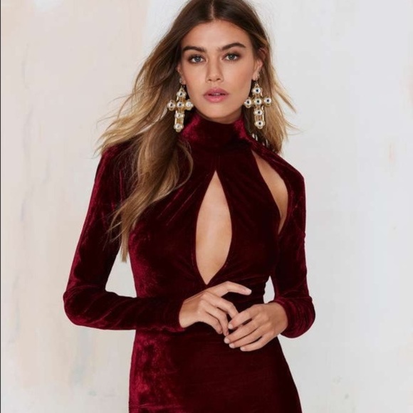 Nasty Gal Oh My Love Great Pretender Velvet Cutout Dress Size XS - Picture 1 of 5